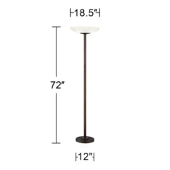 Possini Euro Design Meridian Light Blaster Modern Torchiere Floor Lamp 72" Tall Oil Rubbed Bronze LED Frosted Glass Shade For Living Room Bedroom Home -Possini Euro Design GUEST 803ecb5f e771 4b8e 9668 cee840e07fb2