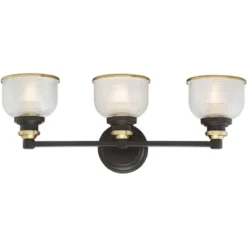 Possini Euro Design Poway Industrial Modern Wall Light Bronze Warm Brass Hardwire 24" 3-Light Fixture Textured Glass Bowl Shade For Bedroom Bathroom 13 Possini Euro Design Poway Industrial Modern Wall Light Bronze Warm Brass Hardwire 24" 3-Light Fixture Textured Glass Bowl Shade For Bedroom Bathroom -Possini Euro Design GUEST 807c9585 f669 44a1 86cb becbfb341db4