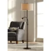Possini Euro Design Traverse Modern Floor Lamp With LED Gooseneck Reading Light 64" Tall Oil Rubbed Bronze Oatmeal Drum Shade For Living Room Bedroom -Possini Euro Design GUEST 81197ca6 7c04 4c1c 84bb 5135353ca0e7
