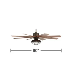 60" Possini Euro Design Industrial Indoor Outdoor Ceiling Fan With Dimmable LED Light Remote Control Oil Rubbed Bronze Cage Koa Damp Rated For Patio -Possini Euro Design GUEST 812609ad fa98 46cf bd8b c0a476aeb3cb