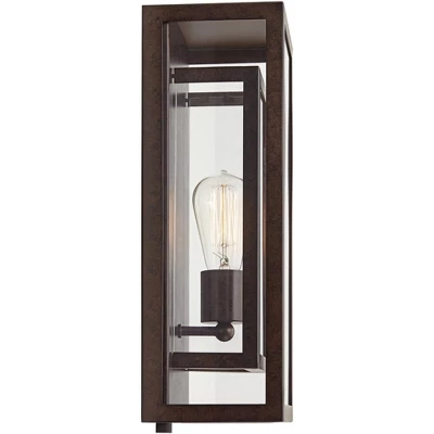 Possini Euro Design Modern Industrial Farmhouse Rustic Outdoor Wall Light Fixture Bronze 15 1/2" Clear Glass For Exterior Barn Deck House Porch Yard 8 Possini Euro Design Modern Industrial Farmhouse Rustic Outdoor Wall Light Fixture Bronze 15 1/2" Clear Glass For Exterior Barn Deck House Porch Yard - Image 6