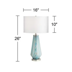 Possini Euro Design Jaime Modern Table Lamp 26" High Blue Gray Art Glass White Drum Shade For Bedroom Living Room Bedside Nightstand Office Kids House 13 Possini Euro Design Jaime Modern Table Lamp 26" High Blue Gray Art Glass White Drum Shade For Bedroom Living Room Bedside Nightstand Office Kids House -Possini Euro Design GUEST 81b54463 17e8 4acf a27b f0b54b09bcdf
