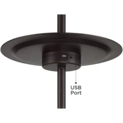 Possini Euro Design Valet Modern 66 1/2" Tall Standing Floor Lamp Tray Table USB Port Pull Chain Bronze Metal Living Room Charging Bedroom House -Possini Euro Design GUEST 84334544 5883 4b98 8535 124574e1f0e1