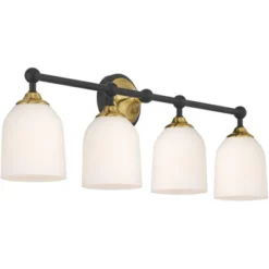 Possini Euro Design Possini Euro Zaragoza 32" Wide Gold And Black 4-Light Bath Light -Possini Euro Design GUEST 84604e48 4627 4247 b5f0 9611e65ed200