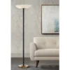 Possini Euro Design Modern Torchiere Floor Lamp LED 72" Tall Black Antique Brass White Glass Shade For Living Room Reading Uplight -Possini Euro Design GUEST 847201e1 d10f 4b80 a179 78aaa26181fd