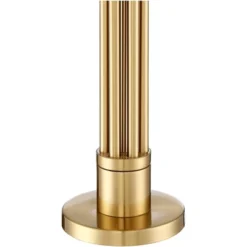 Possini Euro Design Granview Modern Table Lamp 32 1/2" Tall Brass Column Taupe Organza Outer Off White Linen Inner Drum Shade For Bedroom Living Room -Possini Euro Design GUEST 854c71f5 7a3c 4a72 84e2 e29b66f8b9f7