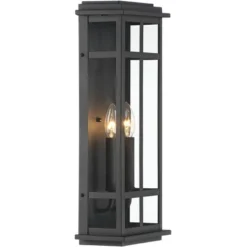 Possini Euro Design Modern Industrial Outdoor Wall Light Fixture Cool Black Windowpane Frame 20" For Post Exterior Barn Deck House -Possini Euro Design GUEST 86b1ea7a 3724 4d98 b9fc c51acb890708