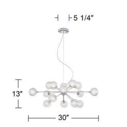 Possini Euro Design Spheres Chrome Chandelier 30" Wide Mid Century Modern Sputnik Glass Shade 15-Light Fixture For Dining Room House Kitchen Island -Possini Euro Design GUEST 8772331e e3e9 4e9a 812a 65f1d7d6b17e