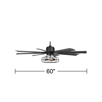60" Possini Euro Design Modern Indoor Ceiling Fan With LED Light Remote Control Matte Black Cage For Living Room Kitchen House 5 60" Possini Euro Design Modern Indoor Ceiling Fan With LED Light Remote Control Matte Black Cage For Living Room Kitchen House - Image 3