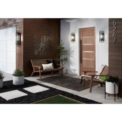 Possini Euro Design Jericho Modern Outdoor Wall Light Fixture Textured Black Steel 28" Clear Glass For Post Exterior Barn Deck House Porch Yard Patio -Possini Euro Design GUEST 87dbdecc b3ee 434d 97ec 60a32dc60fa9