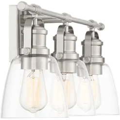 Possini Euro Design Kalen Modern Wall Light Brushed Nickel Hardwire 23 1/2" 3-Light Fixture Clear Glass Shade For Bedroom Bathroom Vanity Reading 13 Possini Euro Design Kalen Modern Wall Light Brushed Nickel Hardwire 23 1/2" 3-Light Fixture Clear Glass Shade For Bedroom Bathroom Vanity Reading -Possini Euro Design GUEST 888d1700 782f 4b7f b521 23a4becfcf86