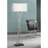 Possini Euro Design Modern Floor Lamp 63.5" Tall Brushed Steel Asymmetry White Linen Rectangular Shade For Living Room Reading Bedroom Office -Possini Euro Design GUEST 88d866fc f83e 4cbe b6ad eb5f7a48424c