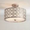 Possini Euro Design Saira Modern Ceiling Light Semi Flush Mount Fixture 16" Wide Brushed Nickel Crystal Organza Drum Shade For Bedroom Kitchen Hallway -Possini Euro Design GUEST 8938b3f8 d139 431a bcb3 9eddcff6faaa