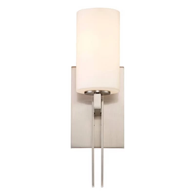 Possini Euro Design Ludlow Modern Wall Light Sconce Brushed Nickel Hardwire 4 1/2" Fixture Frosted Glass Shade For Bedroom Bathroom Vanity Reading 6 Possini Euro Design Ludlow Modern Wall Light Sconce Brushed Nickel Hardwire 4 1/2" Fixture Frosted Glass Shade For Bedroom Bathroom Vanity Reading - Image 4