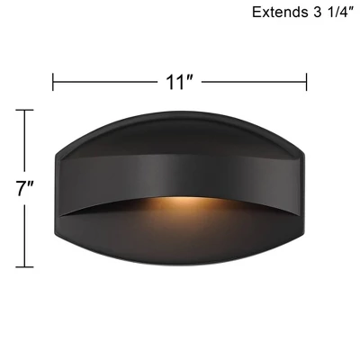 Possini Euro Design Xane 7" High Mid Century Modern Outdoor Wall Light Fixture Mount Porch House Exterior Weatherproof Matte Black Finish Metal 5 Possini Euro Design Xane 7" High Mid Century Modern Outdoor Wall Light Fixture Mount Porch House Exterior Weatherproof Matte Black Finish Metal - Image 3