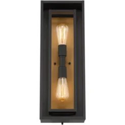 Possini Euro Design Metropolis Mid Century Modern Outdoor Wall Light Fixture Black Gold 22" Clear Glass For Post Exterior Barn Deck House Porch Yard -Possini Euro Design GUEST 8a0113eb 1453 45de 8d80 a97013c8424d