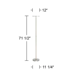 Possini Euro Design Aventura Modern 75 3/4" Tall Standing Floor Lamp Large Torchiere LED Dimmable Silver Metal Satin Nickel Finish Bedroom -Possini Euro Design GUEST 8af8c3ba 0b85 4665 85a0 5fa156e6ba6e