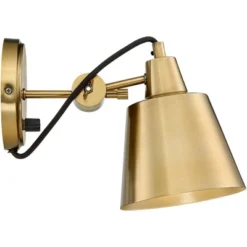 Possini Euro Design Capetown Modern Wall Light Sconce Warm Brass Hardwire 5 3/4" Fixture Up Down Swivel For Bedroom Reading Living Room Hallway House -Possini Euro Design GUEST 8b5dd65b 3003 4f81 9c2f 1388dc61a60c