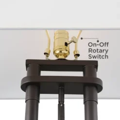 Possini Euro Design Bishop 26 1/2" Tall Modern Desk Lamp USB Port AC Power Outlet Brown Bronze Finish Metal Single Home Office Living Room Charging -Possini Euro Design GUEST 8ba5c126 3aac 40d8 a329 c701ac4d7d61