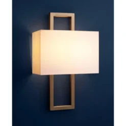 Possini Euro Design Modena Modern Wall Light Sconce French Brass Hardwire 9 1/2" Fixture Faux Silk Shade For Bedroom Reading Living Room Hallway Home 16 Possini Euro Design Modena Modern Wall Light Sconce French Brass Hardwire 9 1/2" Fixture Faux Silk Shade For Bedroom Reading Living Room Hallway Home -Possini Euro Design GUEST 8c09e26a bc17 495d b233 69ec3979dbf5