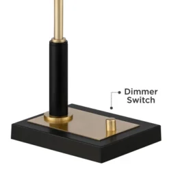 Possini Euro Design Cartwright Modern Mid Century Desk Lamp 32" Tall Antique Brass Black With USB Charging Port Linen Shade For Bedroom Living Room -Possini Euro Design GUEST 8c3b70ed c20a 481a a2ca 195133584c14