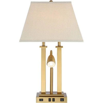 Possini Euro Design Possini Euro Deacon Brass Gooseneck Lamps With USB Port And Outlet Set Of 2 8 Possini Euro Design Possini Euro Deacon Brass Gooseneck Lamps With USB Port And Outlet Set Of 2 - Image 6