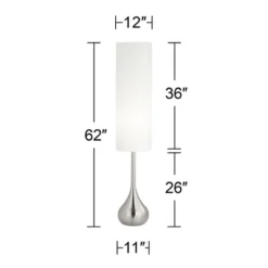 Possini Euro Design Mid Century Modern Floor Lamp 62" Tall Brushed Steel Droplet Cotton Cylinder Shade For Living Room Bedroom Office 13 Possini Euro Design Mid Century Modern Floor Lamp 62" Tall Brushed Steel Droplet Cotton Cylinder Shade For Living Room Bedroom Office -Possini Euro Design GUEST 8c740f3c 1ce7 463d b970 80f14ac2776e