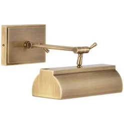 Possini Euro Design Upton 10" High Picture Wall Lamp Light Fixture Mount Living Room Indoor Hallway Plug-In Cord With Switch Gold Antique Brass -Possini Euro Design GUEST 8c95e66e 7f5b 42e7 b9ef 56cd8ad1ffe5