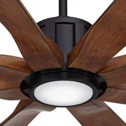 80" Possini Euro Design Defender Modern Indoor Outdoor Ceiling Fan With Dimmable LED Light Remote Matte Black Koa Damp Rated For Patio Exterior House -Possini Euro Design GUEST 8d0ebb31 c828 4365 aabe 8ef2ea30ac7b