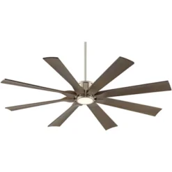 60" Possini Euro Design Modern Indoor Outdoor Ceiling Fan With Light LED Dimmable Remote Brushed Nickel Light Wood Damp Rated Patio Porch -Possini Euro Design GUEST 8ecaee0a e018 4957 8c7b 58439a999f18