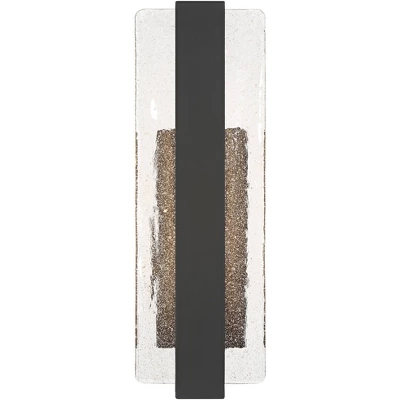 Possini Euro Design Possini Euro Cascadia 18"H Black Piastra Glass LED Outdoor Wall Light 6 Possini Euro Design Possini Euro Cascadia 18"H Black Piastra Glass LED Outdoor Wall Light - Image 4