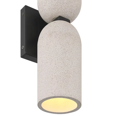 Possini Euro Design Possini Euro Olethra 15"H Cement 2-Light LED Wall Sconce Set Of 2 4 Possini Euro Design Possini Euro Olethra 15"H Cement 2-Light LED Wall Sconce Set Of 2 - Image 2
