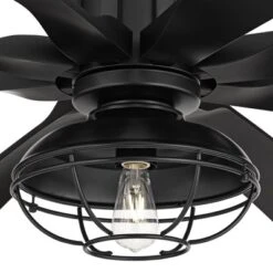 70" Possini Euro Design Defender Modern Industrial Indoor Outdoor Ceiling Fan LED Light Remote Matte Black Damp Rated Patio House -Possini Euro Design GUEST 8feef588 42c9 4da8 b3a4 e621dc4cc7ed