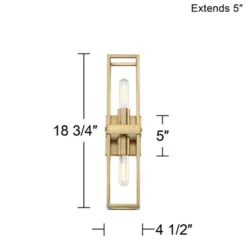 Possini Euro Design Modern Wall Light Sconce Warm Brass Hardwired 18 3/4" High 2-Light Fixture Open Frame Bedroom Bathroom Hallway -Possini Euro Design GUEST 9029304d f975 44f0 9227 d487e18f8c47