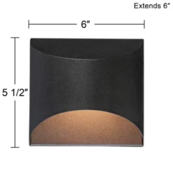 Possini Euro Design Ratner Modern Outdoor Wall Light Fixtures Set Of 2 Textured Black LED Dark Sky Downlight 5 1/2" For Post Exterior -Possini Euro Design GUEST 9170a7ad ac34 495a 9f55 f05a816a2aca