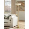 Possini Euro Design Modern Torchiere Floor Lamp 70" Tall Warm Antique Gold Metal Glass Shade For Living Room Reading Bedroom Office Uplight -Possini Euro Design GUEST 92d68c3f 69c1 48d0 a18b 9d05b54932d6