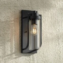 Possini Euro Design Bogata Modern Outdoor Wall Light Fixture Textured Black 15 1/2" Clear Ribbed Glass For Post Exterior Barn Deck House Porch Yard 14 Possini Euro Design Bogata Modern Outdoor Wall Light Fixture Textured Black 15 1/2" Clear Ribbed Glass For Post Exterior Barn Deck House Porch Yard -Possini Euro Design GUEST 92f73483 8a59 4d12 83b9 e465de63687c