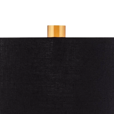 Possini Euro Design Modern Table Lamp 30" Tall Gold Metal Geometric Cube Black Drum Shade For Bedroom Living Room Bedside Nightstand Office Kids House 4 Possini Euro Design Modern Table Lamp 30" Tall Gold Metal Geometric Cube Black Drum Shade For Bedroom Living Room Bedside Nightstand Office Kids House - Image 2