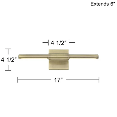 Possini Euro Design Anthony 17" High Modern Picture Wall Lamp Light Fixture Mount Living Room Indoor Hallway LED Hardwired Gold Antique Brass 5 Possini Euro Design Anthony 17" High Modern Picture Wall Lamp Light Fixture Mount Living Room Indoor Hallway LED Hardwired Gold Antique Brass - Image 3