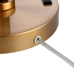 Possini Euro Design Carlyle Modern Mid Century Desk Lamp 30 1/2" Tall Gold With USB And AC Power Outlet In Base Double Drum Shades For Living Room -Possini Euro Design GUEST 946733fe a03d 41f5 9495 65ccdb32532e