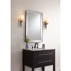 Possini Euro Design Ludlow Modern Wall Light Sconces Set Of 2 Brushed Nickel Hardwire 4 1/2" Fixture White Glass For Bedroom Bathroom Vanity Reading -Possini Euro Design GUEST 9494b240 7db5 4e3f a51f c3fe49c2444e 1