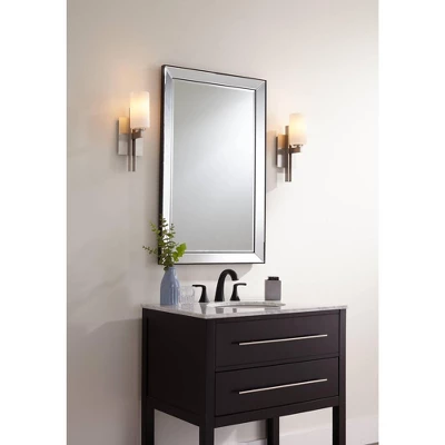 Possini Euro Design Ludlow Modern Wall Light Sconce Brushed Nickel Hardwire 4 1/2" Fixture Frosted Glass Shade For Bedroom Bathroom Vanity Reading 9 Possini Euro Design Ludlow Modern Wall Light Sconce Brushed Nickel Hardwire 4 1/2" Fixture Frosted Glass Shade For Bedroom Bathroom Vanity Reading - Image 7