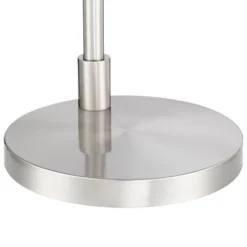 Possini Euro Design Modern Floor Lamps 60" Tall Set Of 2 With Tray Table USB Port Nickel Silver Organza White Linen Shades For Living Room -Possini Euro Design GUEST 9553eb9b 0d48 4109 9dfe 8f0aab373f0b