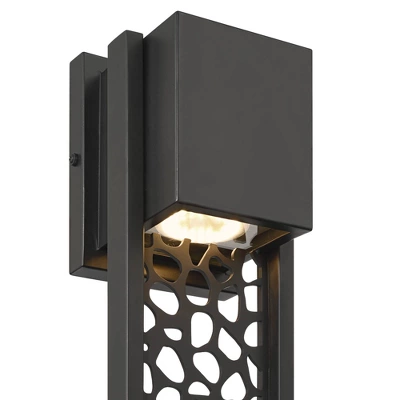 Possini Euro Design Possini Euro Miele 16" High Matte Black Outdoor LED Wall Light 4 Possini Euro Design Possini Euro Miele 16" High Matte Black Outdoor LED Wall Light - Image 2