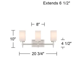 Possini Euro Design Possini Euro Salo 20 3/4" Wide Brushed Nickel 3-Light Bath Light -Possini Euro Design GUEST 96772f4b 1b2f 4d63 83db c919309af622