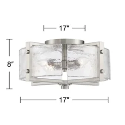 Possini Euro Design Prane Modern Industrial Ceiling Light Semi Flush Mount Fixture 17" Wide Brushed Nickel 4-Light Warped Glass For Bedroom Kitchen 16 Possini Euro Design Prane Modern Industrial Ceiling Light Semi Flush Mount Fixture 17" Wide Brushed Nickel 4-Light Warped Glass For Bedroom Kitchen -Possini Euro Design GUEST 968afca0 1c02 432c 9354 62d2a6a517c1