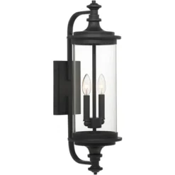 Possini Euro Design Medici Modern Outdoor Wall Light Fixture Black Metal 24 1/2" Clear Glass For Post Exterior Barn Deck House Porch Yard Patio Home -Possini Euro Design GUEST 97c73eb9 75d4 4592 9530 20b76337465e
