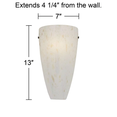 Possini Euro Design Isola Modern Wall Light Sconce Caramel Amber Art Glass 7" Fixture For Bedroom Bathroom Vanity Reading Living Room Hallway House 5 Possini Euro Design Isola Modern Wall Light Sconce Caramel Amber Art Glass 7" Fixture For Bedroom Bathroom Vanity Reading Living Room Hallway House - Image 3