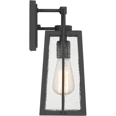 Possini Euro Design Woodley 13" High Modern Outdoor Wall Light Fixture Mount Porch House Set Of 2 Weatherproof Sand Black Aluminum Seeded Glass Shade 10 Possini Euro Design Woodley 13" High Modern Outdoor Wall Light Fixture Mount Porch House Set Of 2 Weatherproof Sand Black Aluminum Seeded Glass Shade - Image 8