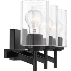 Possini Euro Design Possini Euro Evette 21" Wide Black 3-Light Bath Light -Possini Euro Design GUEST 99c0dba7 1d2a 4e02 83a4 49cb7377c06e